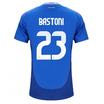 Italia Alessandro Bastoni #23 Maglia Gara Casa Repliche Europei 2024